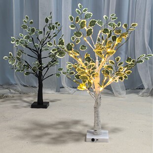 Led Artificial Leaf Birch Tree Light String Home Decoration Scene Layout Background Small Tree Light Christmas Decoration Night Light