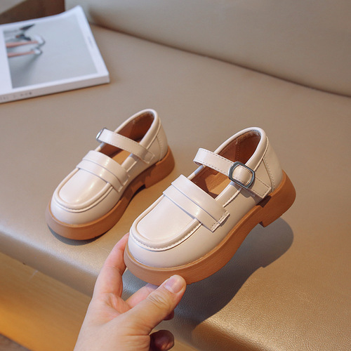 Girls' shoes black small leather shoes 2024 spring and autumn new children's shoes baby casual fashion single shoes girls performance