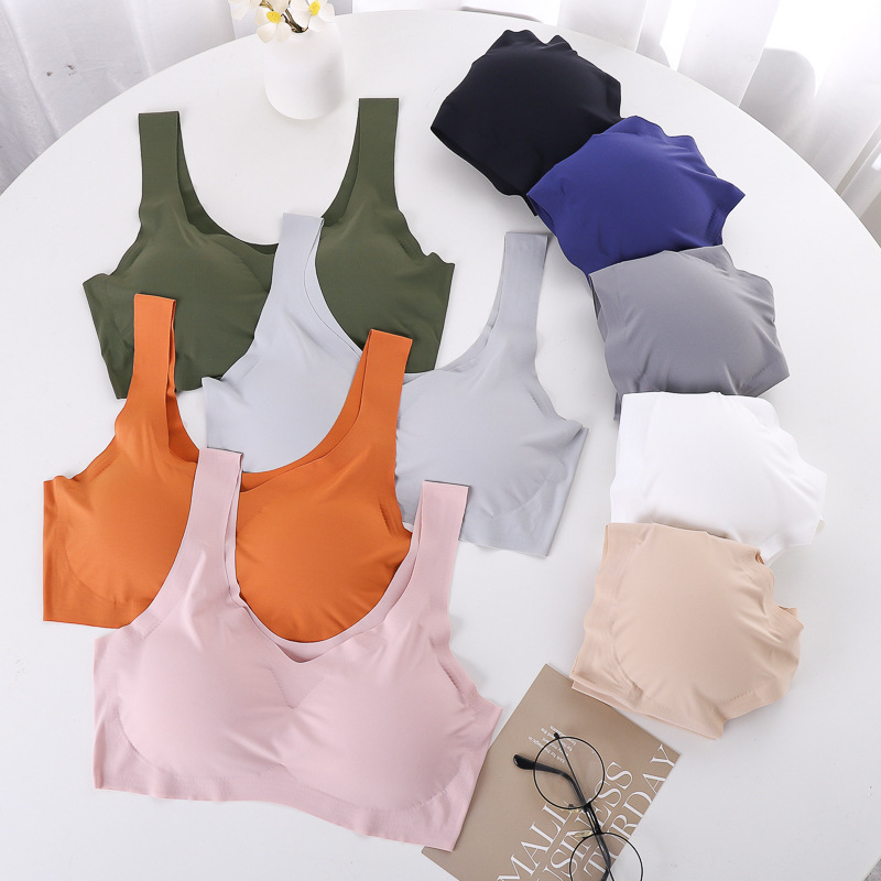 Shangpin Anxin Four-generation One-piece Seamless Ring-free Sleep Gather-up plus size Sports Underwear Women's Vest Bra