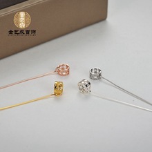 万能吊坠扣玉夹扣S925纯银吊坠扣头 翡翠手工饰品扣头吊坠扣9字扣