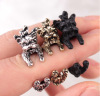 W075 Factory Direct Sales Foreign Trade WISH Express Sale Source Personality Customized Exaggerated Teddy Dog Open Ring