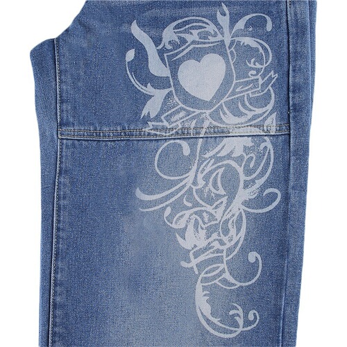 straight-leg printed baggy wide-leg jeans printed loose wide-leg jeans