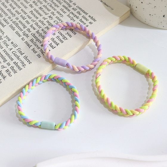Girl's Cute Hair Rope, Simple and Versatile Hair Rope, High Elastic Hair, New Hair Ring, Candy Rubber Band Braiding