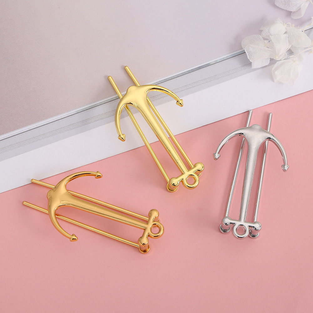 新款個性雙杆船錨創意書籤學生文創禮品趣味頁夾設計金屬書籤批發