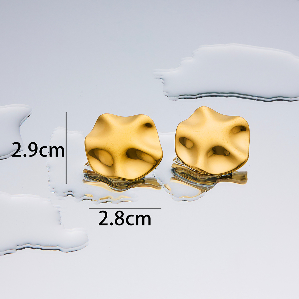 1 Pair Simple Style Geometric Plating Titanium Steel 18K Gold Plated Ear Studs display picture 6