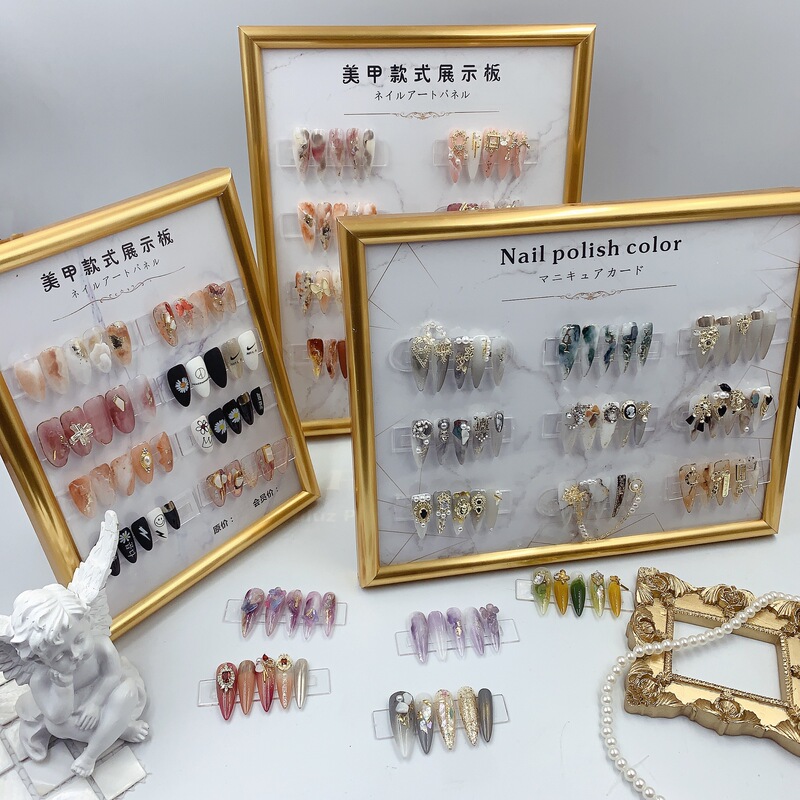 Manicure model display stand baffle plate Japanese acrylic photo frame 24 color magnetic Japanese creative shop nail polish Manicure model display stand baffle plate Japanese acrylic photo frame 24 color magnetic Japanese creative shop nail polish