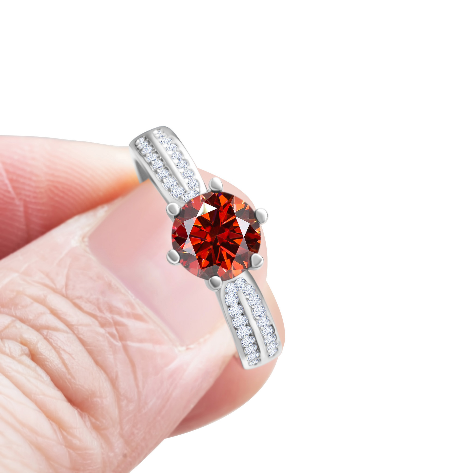 Anillo de piedra de moissan azul de matrimonio de plata esterlina de seis garras de diamante de moissan joyería de mujer joyería de la reina de las estrellas