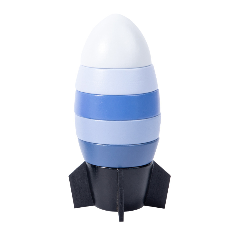 Educativo de los niños educación temprana de madera educativa de seis capas estudiantes de primaria pensamiento lógico cohete de madera juguete bloque de construcción columna