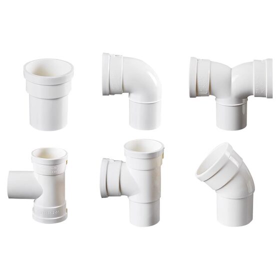 PVC internal and external direct elbow tee four-way drainage pipe extension inner joint necking fitting emergency repair connector