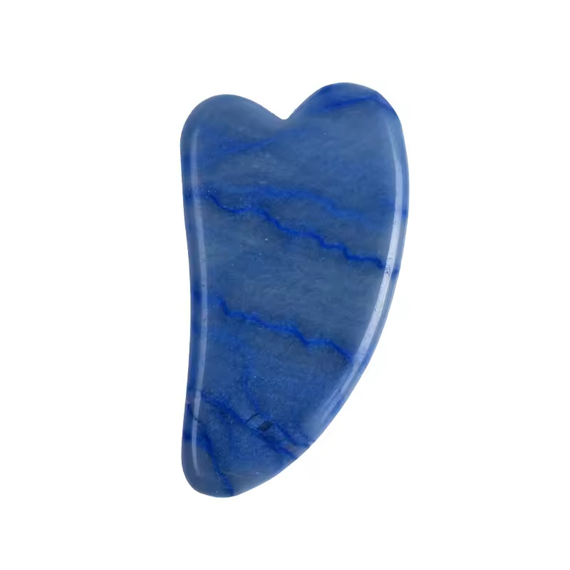 Grenzüberschreitender Lagerbestand Blauer Dongling-Jade-Roller Gua Sha Board Manueller Kugelmassagegerät Gesichts-Meridian-Massagegerät