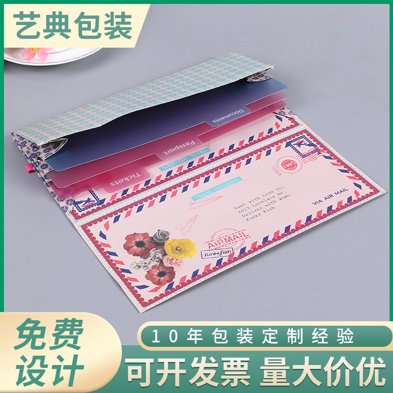 义乌厂家2023旅游证件盒 3排隔盒钱包盒票据盒 创意时尚钱袋