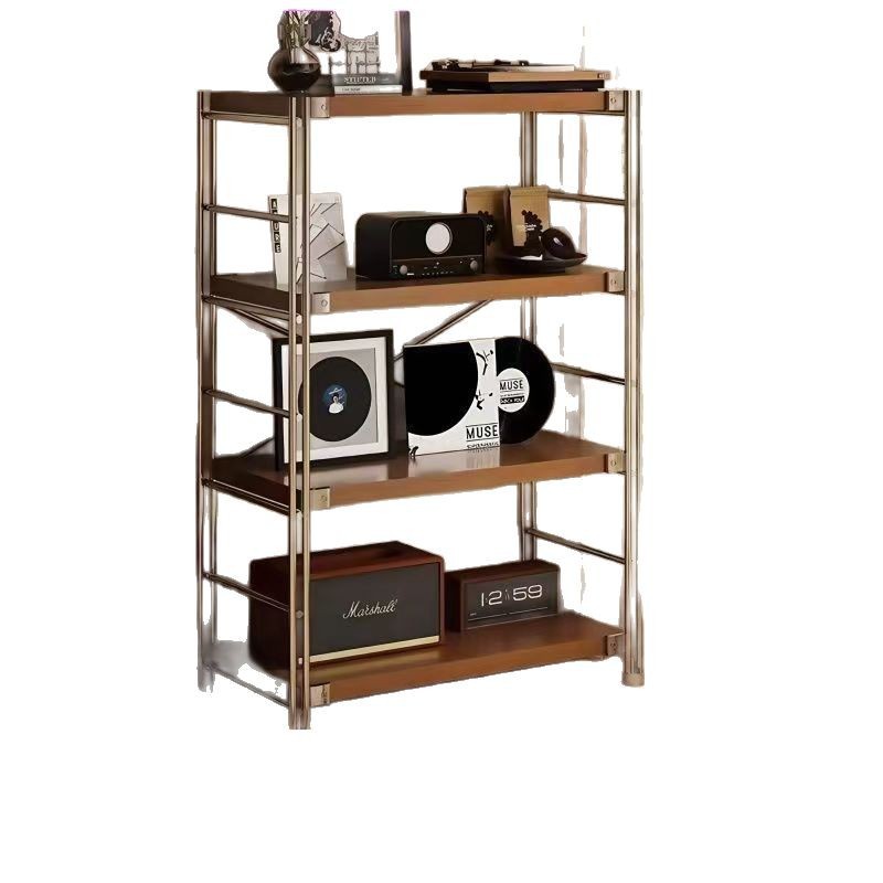 多層和風収納ラック床置き棚リビングルームバルコニー本棚シンプルな収納ラックキッチン電子レンジ収納ラック