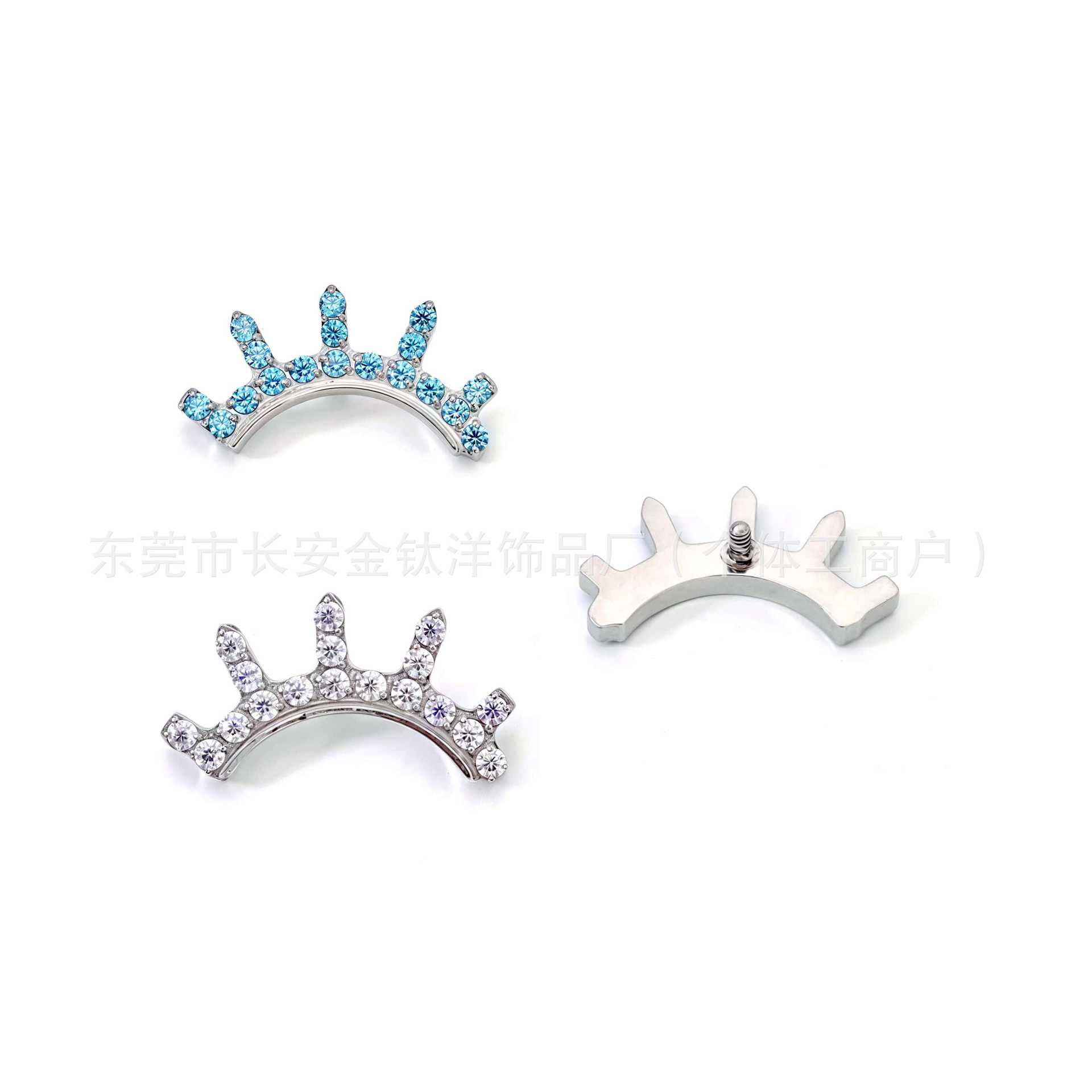 F136 Titanium New Geometric Zircon Earrings Cochlear Nail Ear Bone Nail G23 Titanium Alloy Body Piercing Jewelry detail image 7