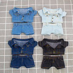 10cmの子供服20cmの綿の人形のデニムのセットのデニムの上着の綿の人形の服の卸売りは15センチ安いです。