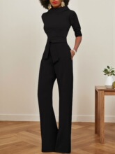 X 21864L Autumn High Waist Wide Leg Jumpsuit ��������B�wѝ