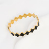 Women's bracelet stainless steel, enamel, new collection, four-leaf clover, wholesale