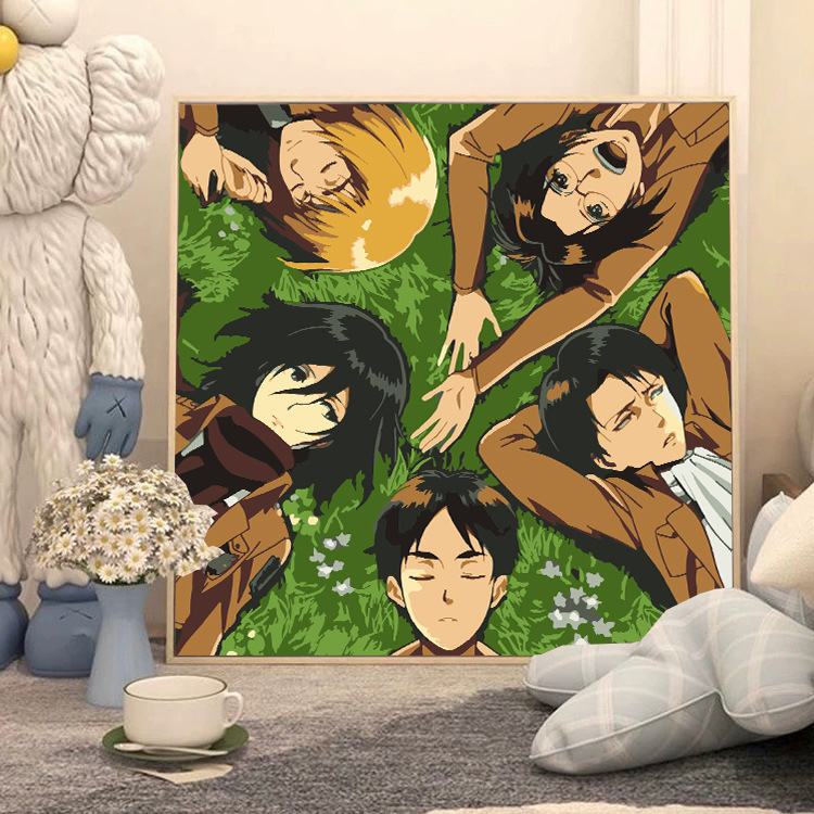 宮崎駿デジタル油絵DIY手描きぬりえ夏目友人帳ポニョ二次元アクリル画インスタ風|undefined