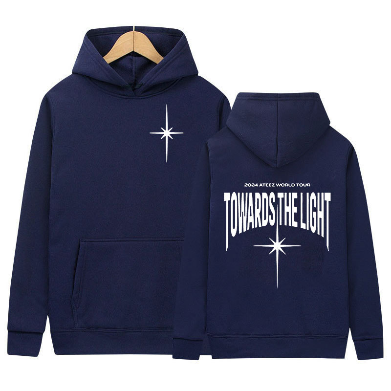 Corea del Sur ATEEZ 2024 World Tour Suéter hacia la sudadera con estampado de color claro Hip Hop Kpop para hombres y mujeres