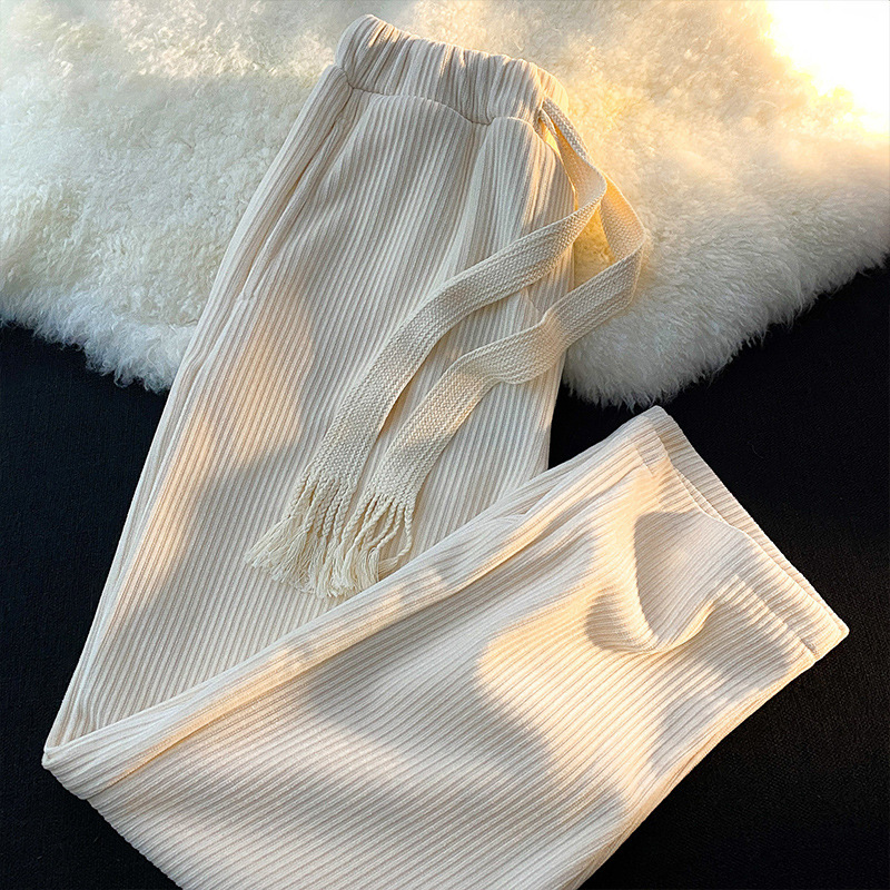 Corduroy Pants for Men and Women, Hong Kong Style Loose Straight Wide-Leg Trousers, Ins Trendy Drape Versatile Casual Sweatpants