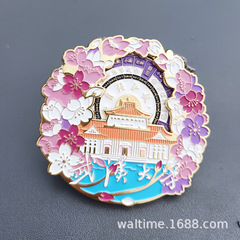 新商品の武漢大学の回転の冷蔵庫は桜の漆の金属の贈り物を貼って磁気の冷蔵庫を吸収して工芸品を貼ります。