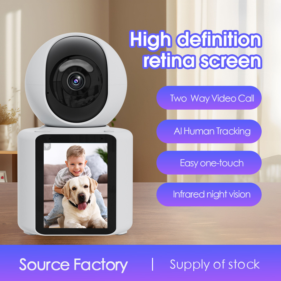 Cámara de Vigilancia y Monitoreo de Plástico ABS con Videollamada Bidireccional para Interiores