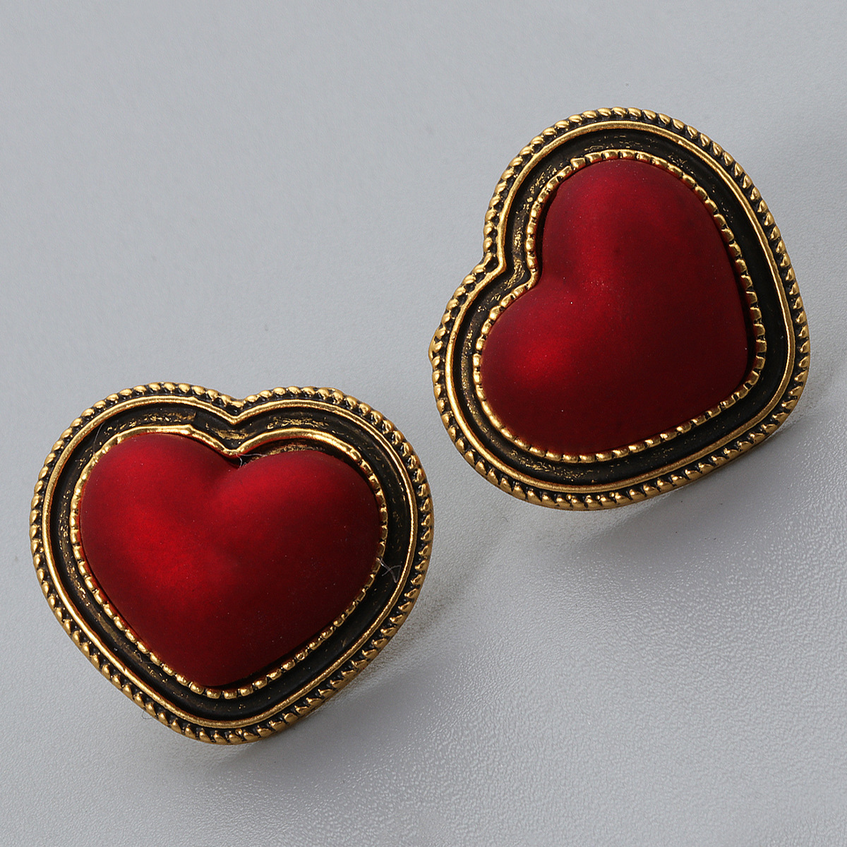 Aretes Retro Grandes En Forma De Corazón De Melocotón display picture 9