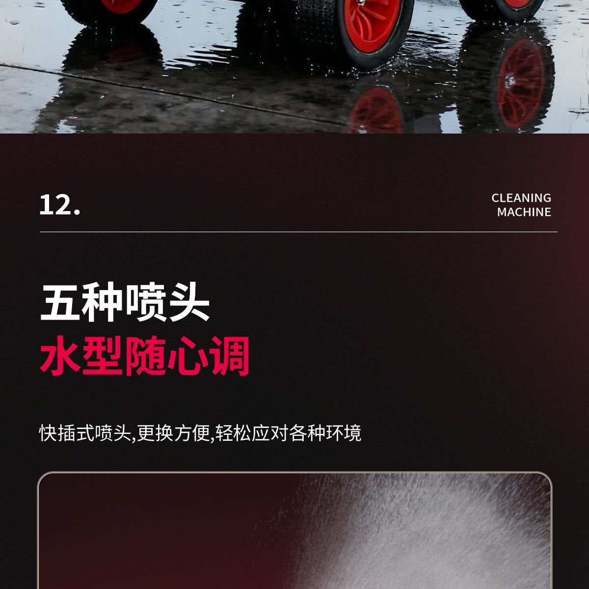【Black Cat Genuine Product】Ultra-High-Pressure Car Washer for Car Wash Shops, Professional Household and Commercial High-Power Cleaning Device