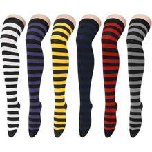 N 46310 Striped over knee cosplay socks ���ƹ�ϥ cosplay ��