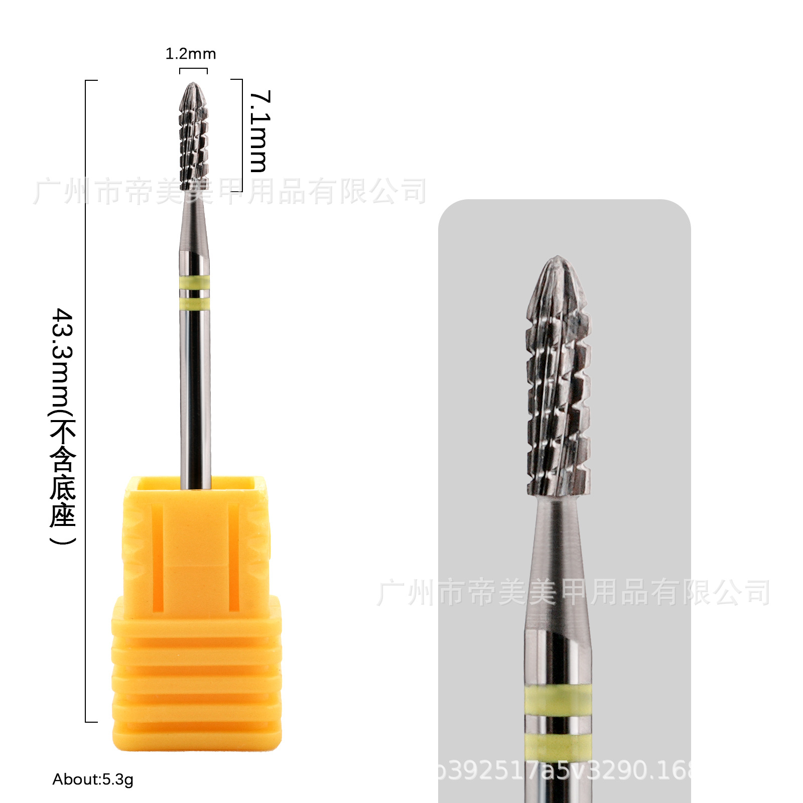 Cabeza de molienda de acero de tungsteno para uñas de pera invertida para quitar la piel seca en ambos lados de la cabeza de molienda de pretratamiento de acero de tungsteno