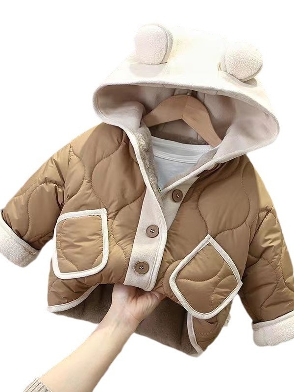 Abrigo acolchado de algodón con forro polar para hombres y mujeres de estilo occidental otoño e invierno abrigo cálido cardigan recién nacido lindo Abrigo acolchado de algodón