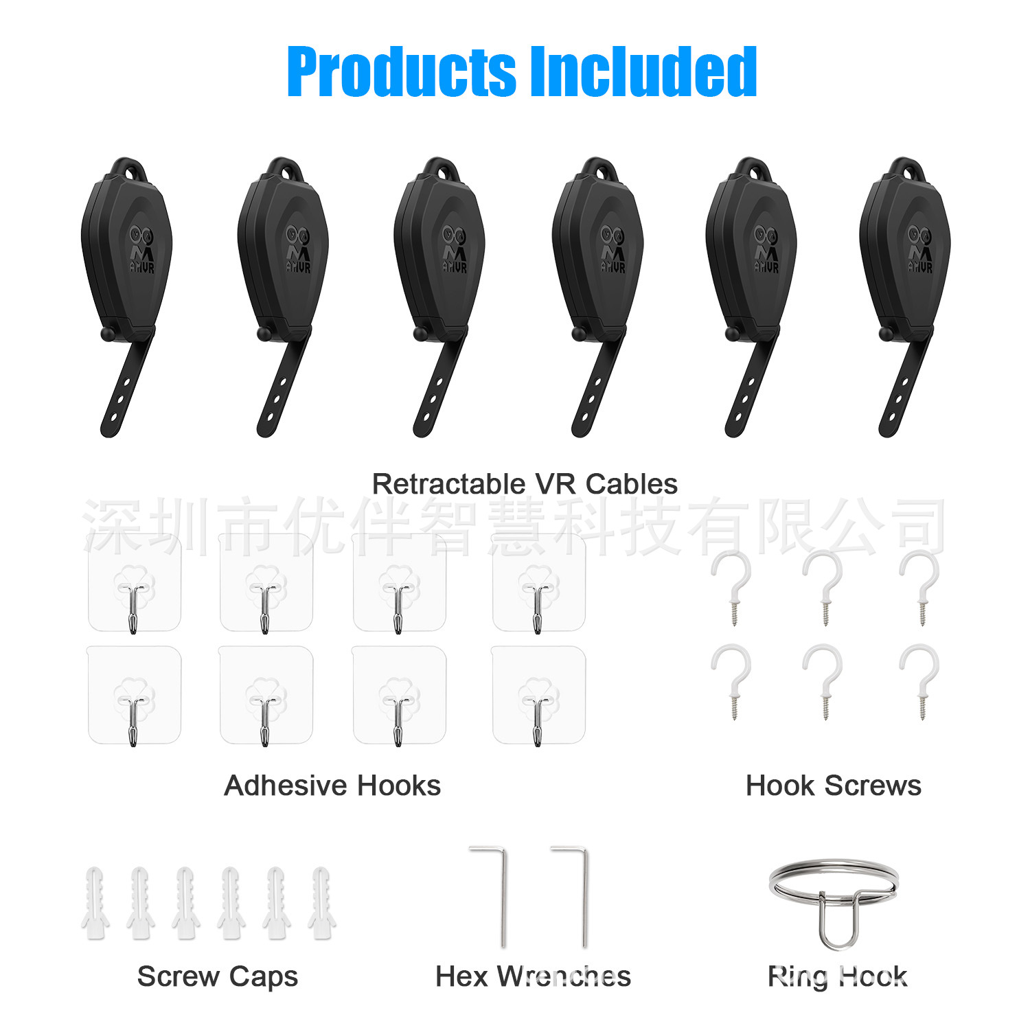 AMVR Cable cable compatible gancho juego solución Cable interferencia Cable gancho VR accesorios 6 unids/set