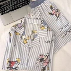 新款可爱卡通唐老鸭睡衣女春秋季长袖长裤套装美少女可外穿家居服