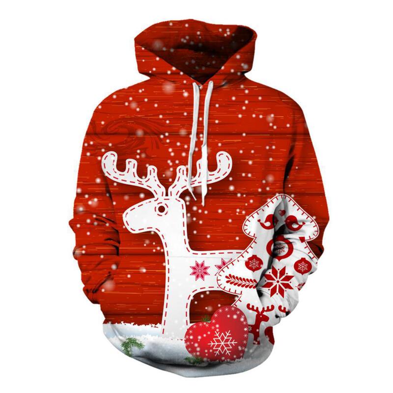 Cross-Border Amazon Hot Selling New Christmas 3D Printed Loose Men's Hoodie Couple Long-Sleeved Sweatshirt Jacket Cross-Border Amazon Hot Selling New Christmas 3D Printed Loose Men's Hoodie Couple Long-Sleeved Sweatshirt Jacket