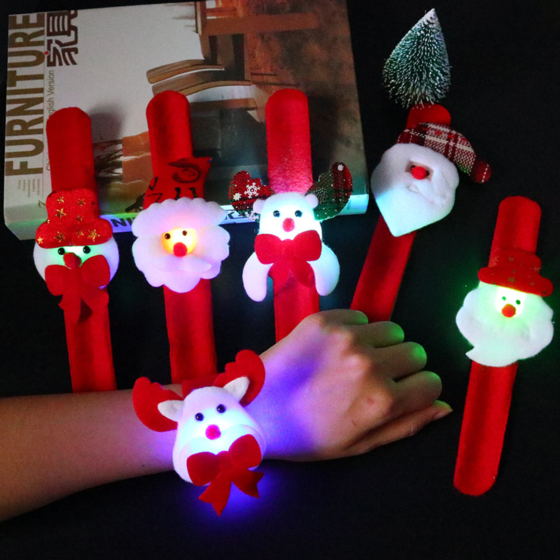 Christmas Bracelet, Light-Up Slap Bracelet, Children's Toy, Santa Claus Bracelet, Christmas Gift, Kindergarten Gift