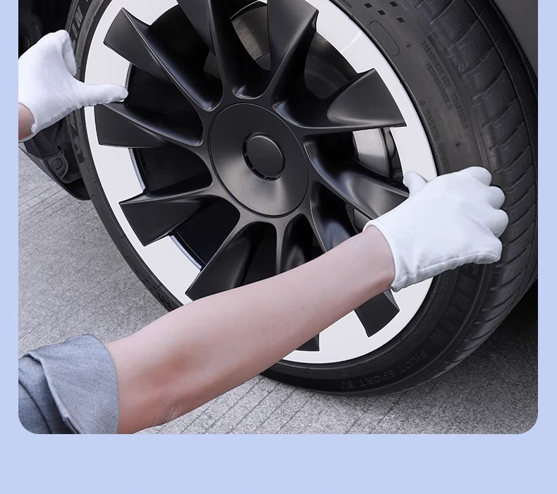 Suitable for Tesla Model Y Wheel Hub Cover 20inch Protective Cover Cyclone Wheel Rim Modification Accessories Black Other