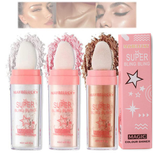 Cross-border new makeup fairy highlight racket powder brightening high gloss powder repair powder body art three-dimensional repair