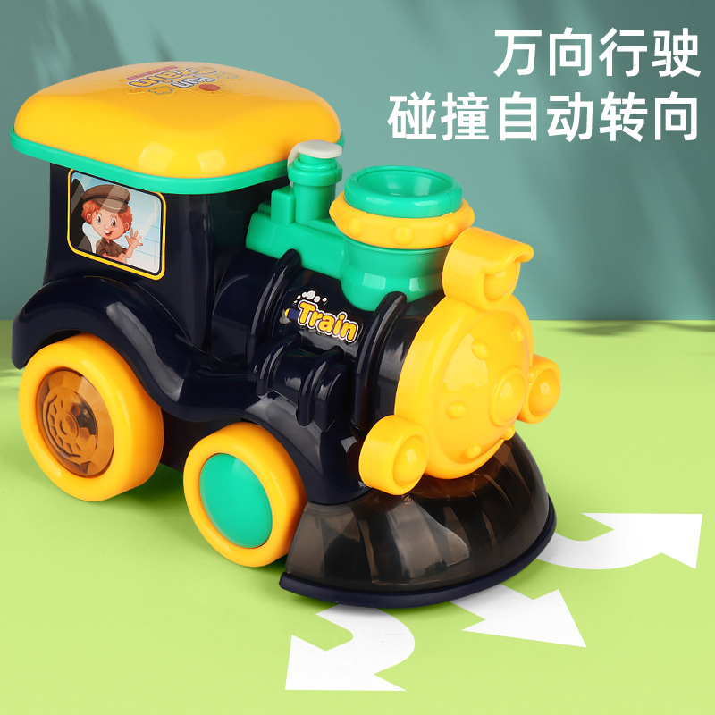 Transfronterizo nuevo tren eléctrico universal máquina de burbujas música luz automática burbuja soplando niño y niña puesto de juguete