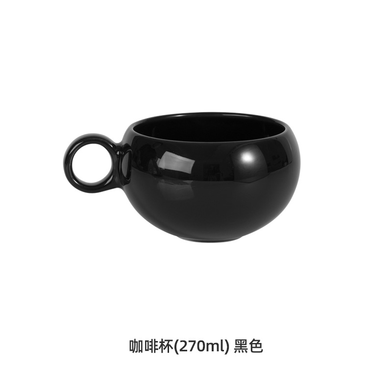 Hogar estilo retro medieval taza de café de cerámica pareja hombres y mujeres taza taza taza taza de leche juego de platillo negro