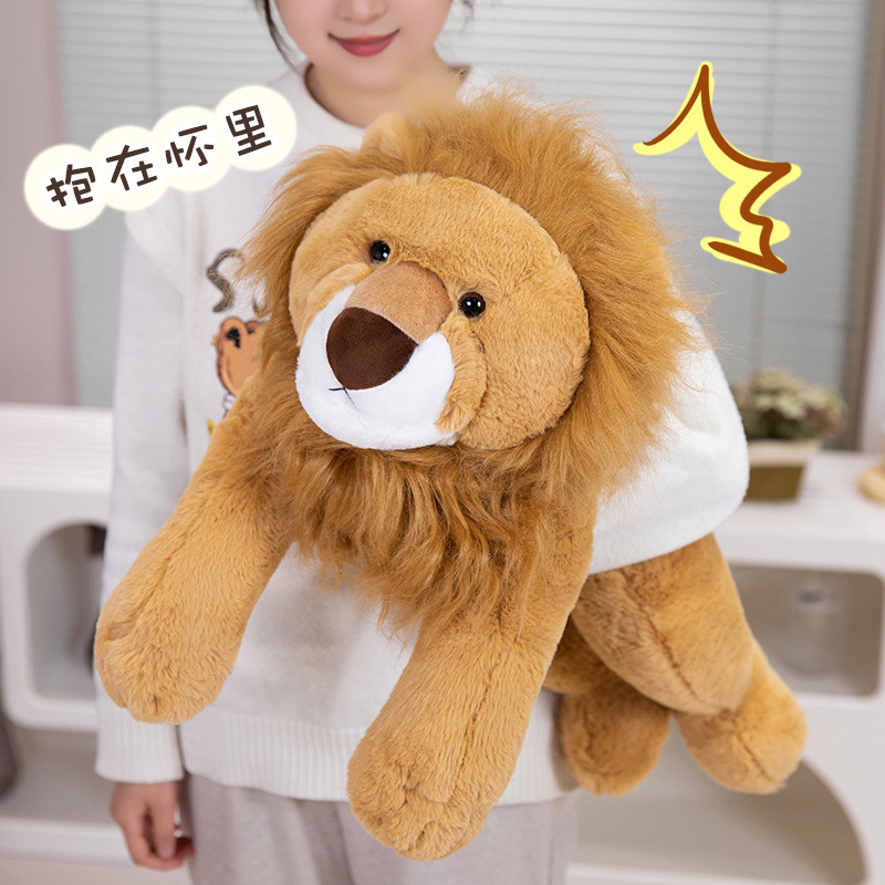 Simulación transfronteriza león muñeca juguete de peluche lindo animal regalo de cumpleaños muñeca acompañante muñeca image 3