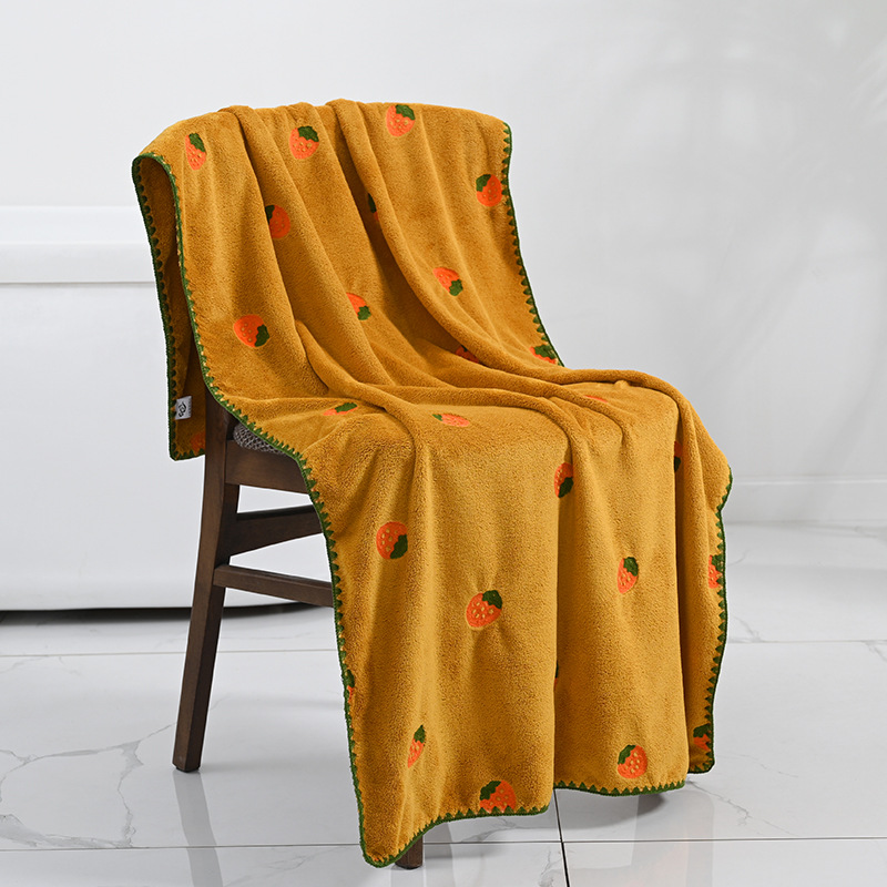 130g Weight Towels, Bath Towels Home Textiles & Decor Type Coral Fleece Material Cherry, Strawberry, Pineapple Pattern Casual Style Casual Cherry Strawberry Pineapple Coral Fleece Towels Bath Towels Towels 2