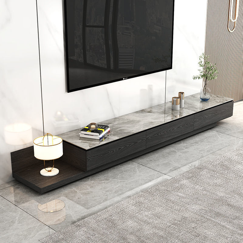 Luz y lujo moderno y simple nórdico brillante tablero de roca de alta calidad mesa de té gabinete de televisión combinación de pequeña casa mesa redonda image 11