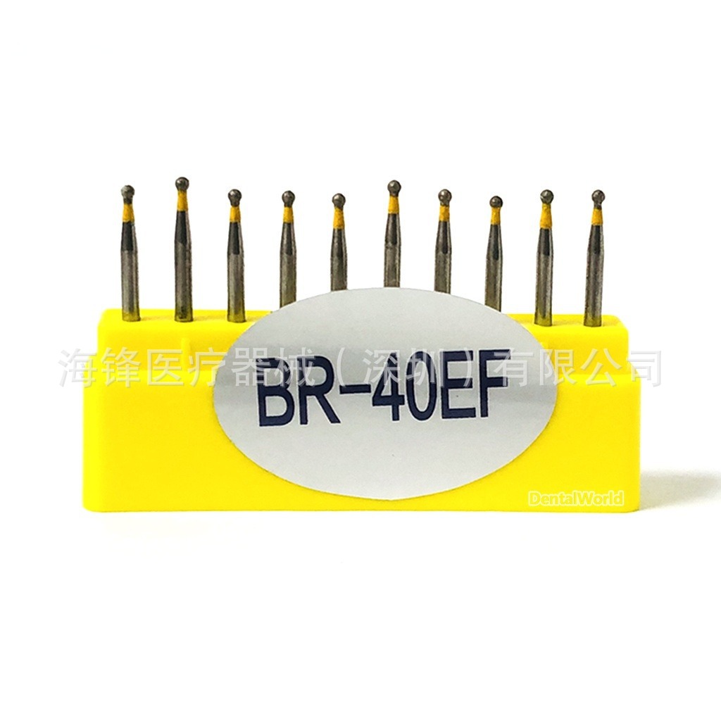Fresas dentales de alta velocidad con revestimiento de diamante, brocas para preparación dental con forma de teléfono móvil, brocas para grietas, brocas esféricas, serie BR, juego de 10 piezas de brocas dentales de alta velocidad para preparación dental.