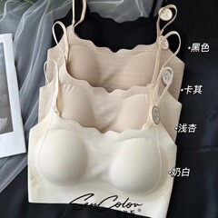 黛美芮17102固定杯帶胸墊性感抹胸內衣女防走光聚攏無痕背心美背