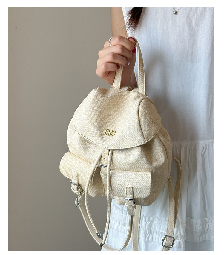 "College Style 2025 New Korean-style stylish mini Backpack, double pockets, lid style backpack, casual travel bag. undefined