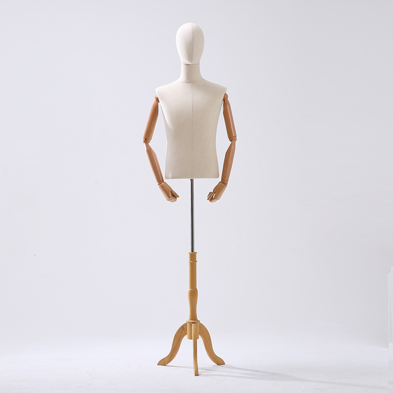 Tienda de ropa modelo masculino de madera sólida modelo adulto accesorios tienda de ropa estante de exhibición de plataforma de sopa estante de modelo