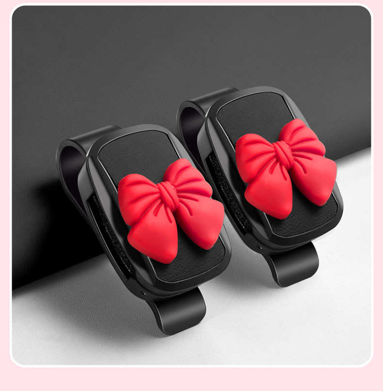 Women's Car Glasses Clip Bill Card Storage Personalized Butterfly Red Car Hanging Cute Sunglasses Clip Card Holder