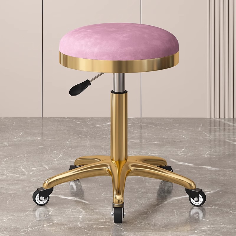 Taburete de belleza, taburete de polea especial para salón de belleza, taburete de peluquería, taburete de peluquería, silla de elevación para manicurista, taburete redondo