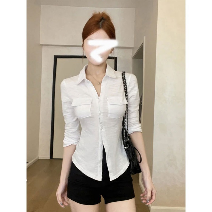 2025秋冬新款韩系长袖衬衫女装新款秋季修身显瘦上衣台湾跨境现货|undefined