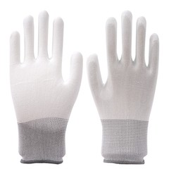 White PU coated palm gloves nylon dipped electronics workshop anti-static gardening labor protection gloves wholesale coated palm gloves