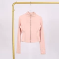 Sakura pink gold zipper short jacket